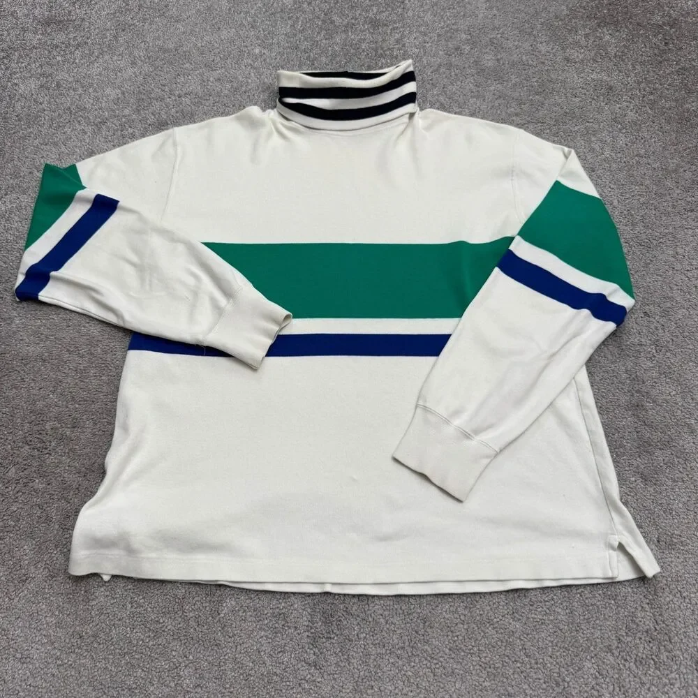 Vintage J.Crew Outfitters Striped Colorblock Turtleneck Long Sleeve Top Large